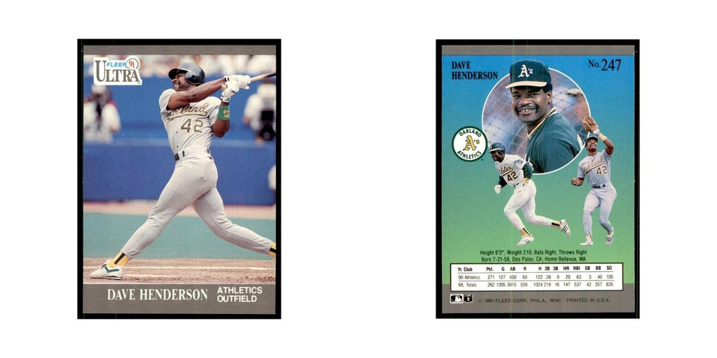 Dave Henderson 1991 Fleer Ultra #247 Baseball Cards Baseball Card NM