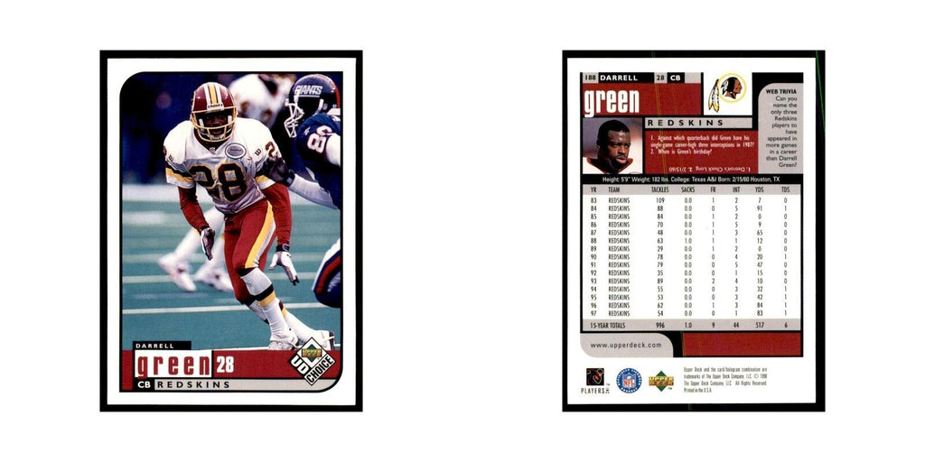 Darrell Green 1998 UD Choice #188 Football Cards Football Card NM
