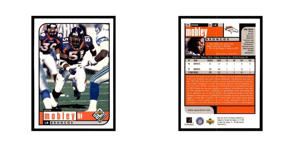 John Mobley 1998 UD Choice #55 Football Cards Football Card NM