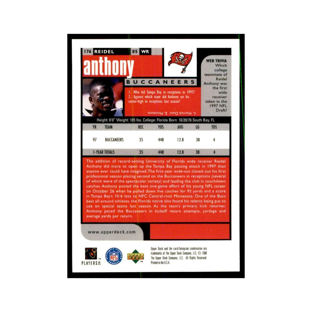 Reidel Anthony 1998 UD Choice #176 Football Cards Football Card NM