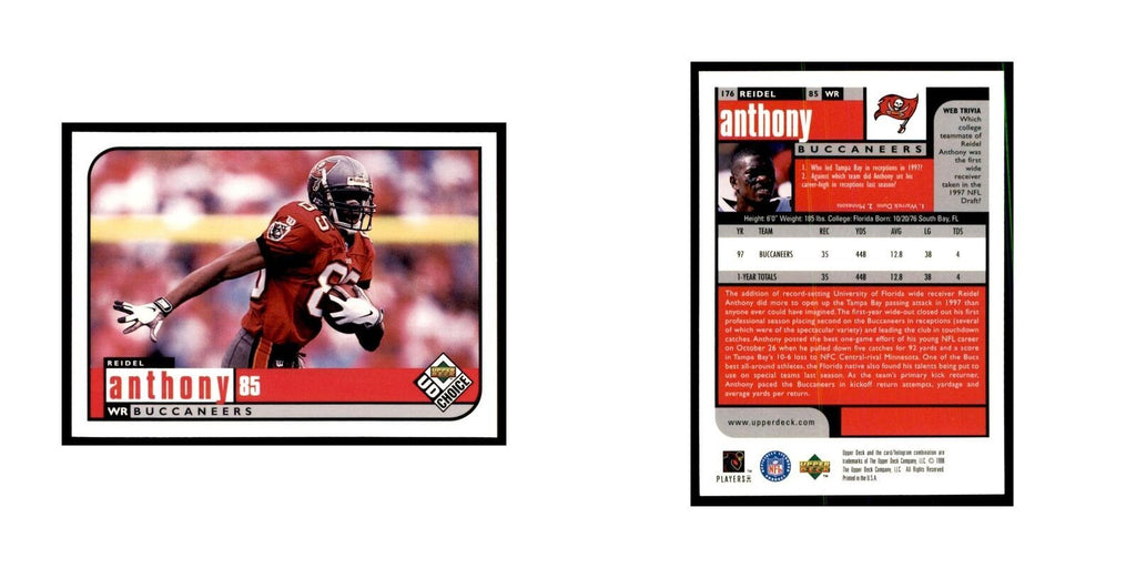 Reidel Anthony 1998 UD Choice #176 Football Cards Football Card NM