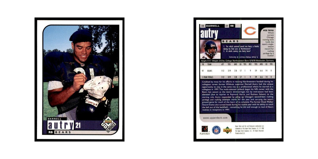 Darnell Autry 1998 UD Choice #33 Football Cards Football Card NM