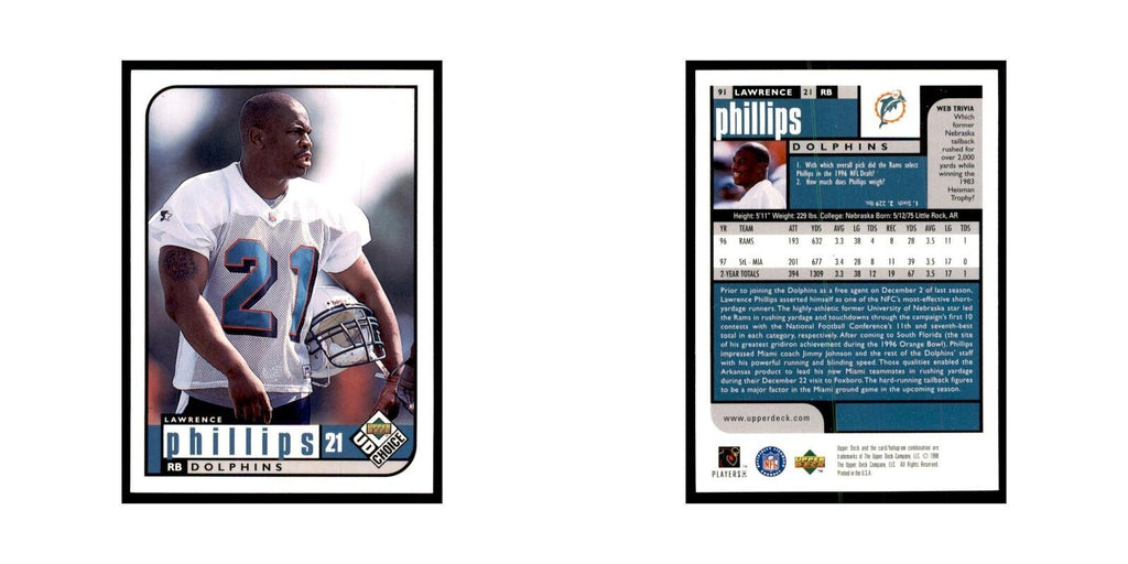 Lawrence Phillips 1998 UD Choice #91 Football Cards Football Card NM