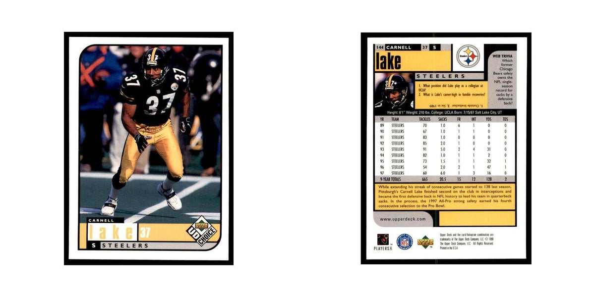 Carnell Lake 1998 UD Choice #144 Football Cards Football Card NM