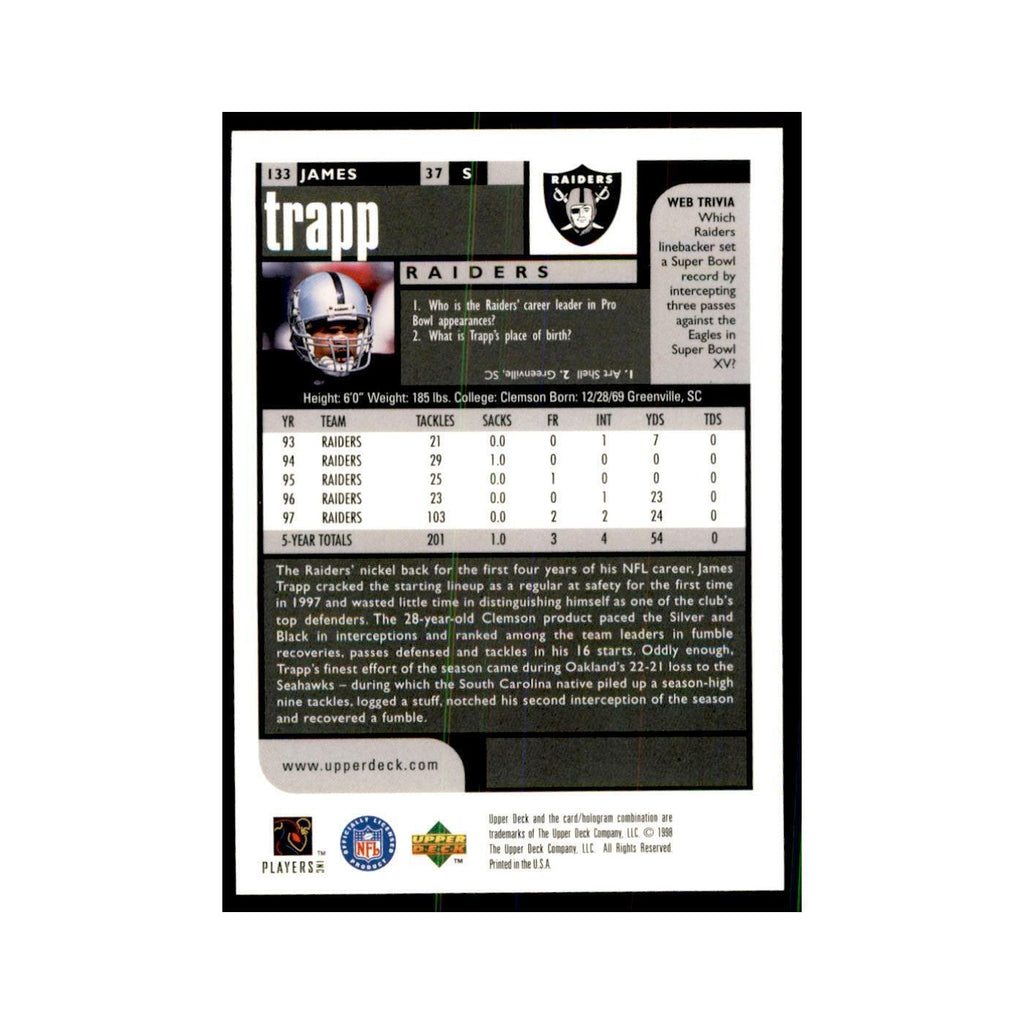 James Trapp 1998 UD Choice #133 Football Cards Football Card NM