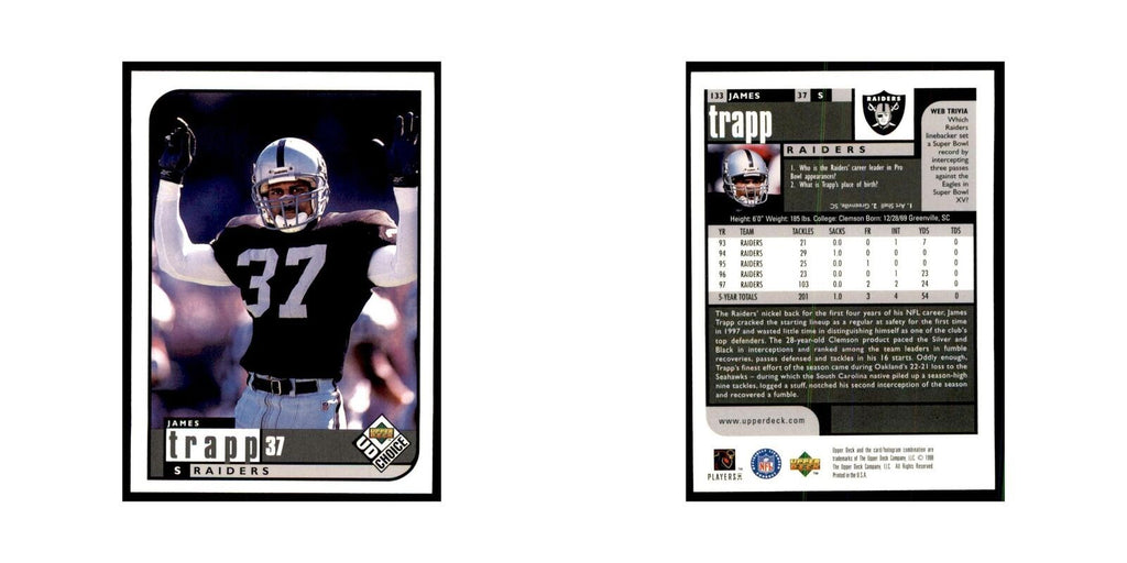 James Trapp 1998 UD Choice #133 Football Cards Football Card NM