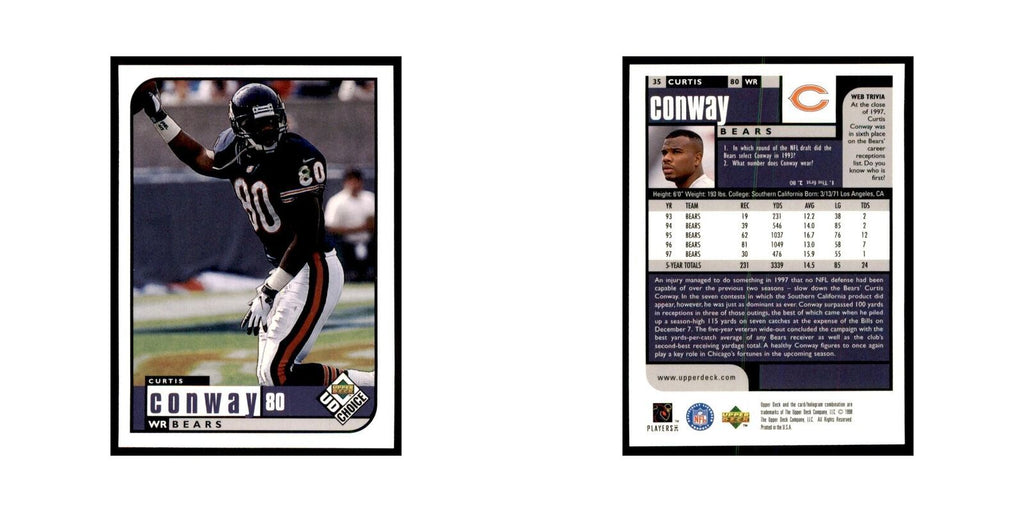 Curtis Conway 1998 UD Choice #35 Football Cards Football Card NM