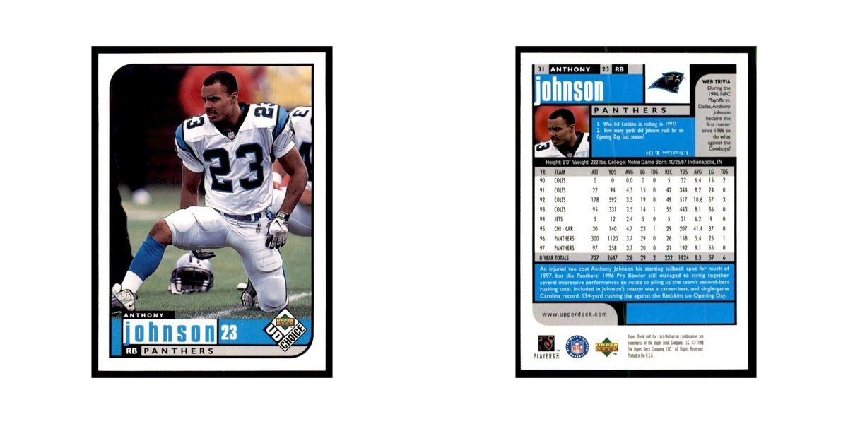 Anthony Johnson 1998 UD Choice #31 Football Cards Football Card NM