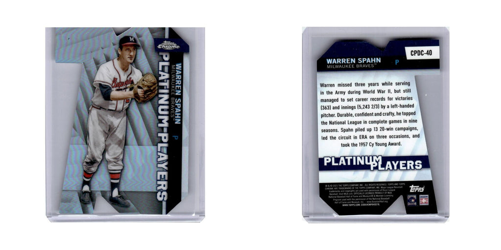 Warren Spahn 2021 Topps Chrome Platinum Player Die Cut #CPDC-40 Baseball Card NM