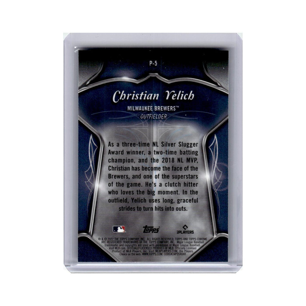 Christian Yelich 2022 Topps Chrome #P-5 Baseball Card NM