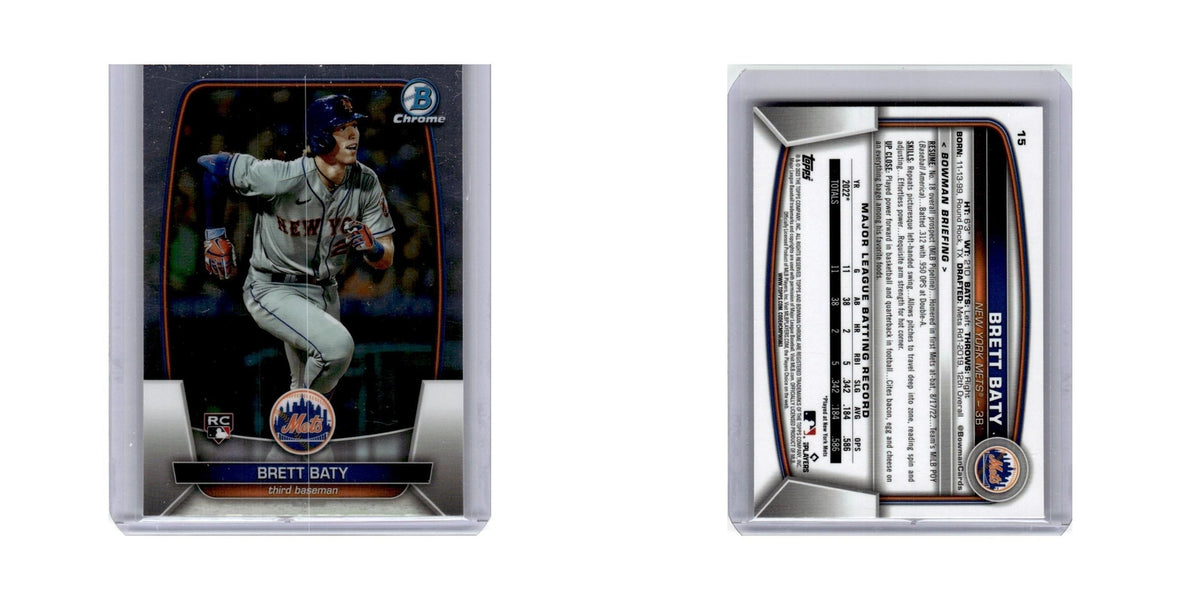 Brett Baty Rookie 2023 Bowman Chrome #15 Baseball Card NM