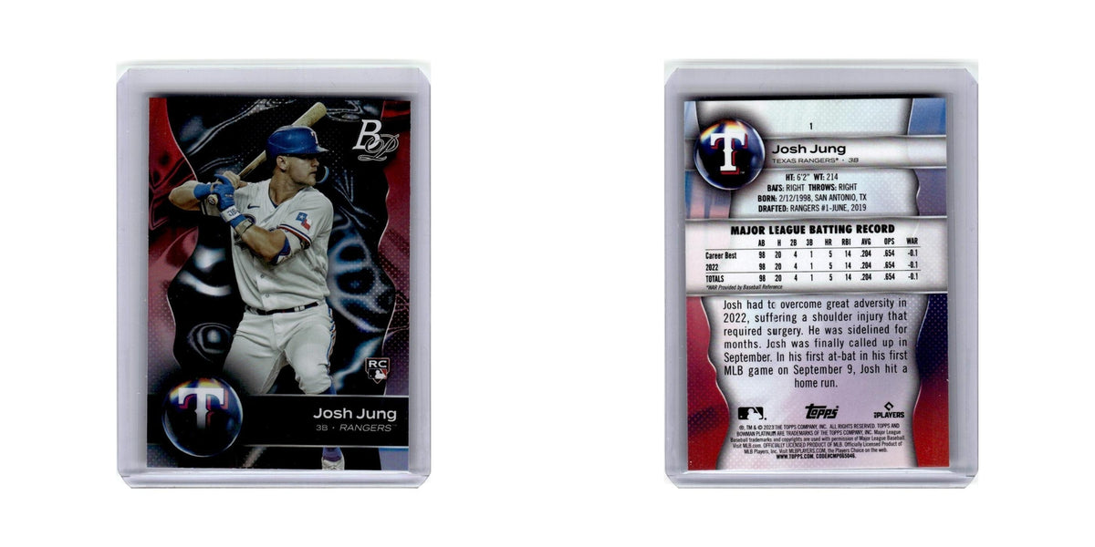 Josh Jung Rookie 2023 Bowman Platinum #1 Baseball Card NM