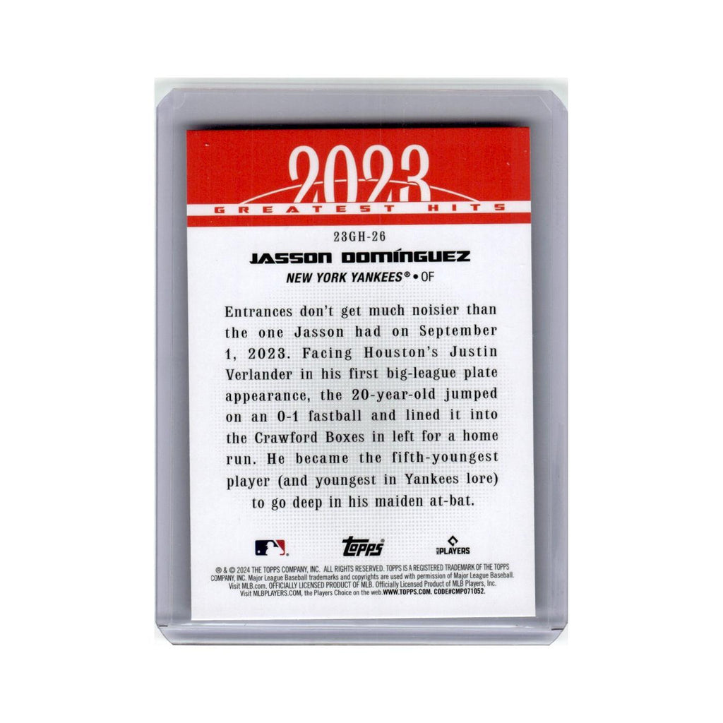Jasson Dominguez 2024 Topps Greatest Hits #23GH-26 Baseball Card NM