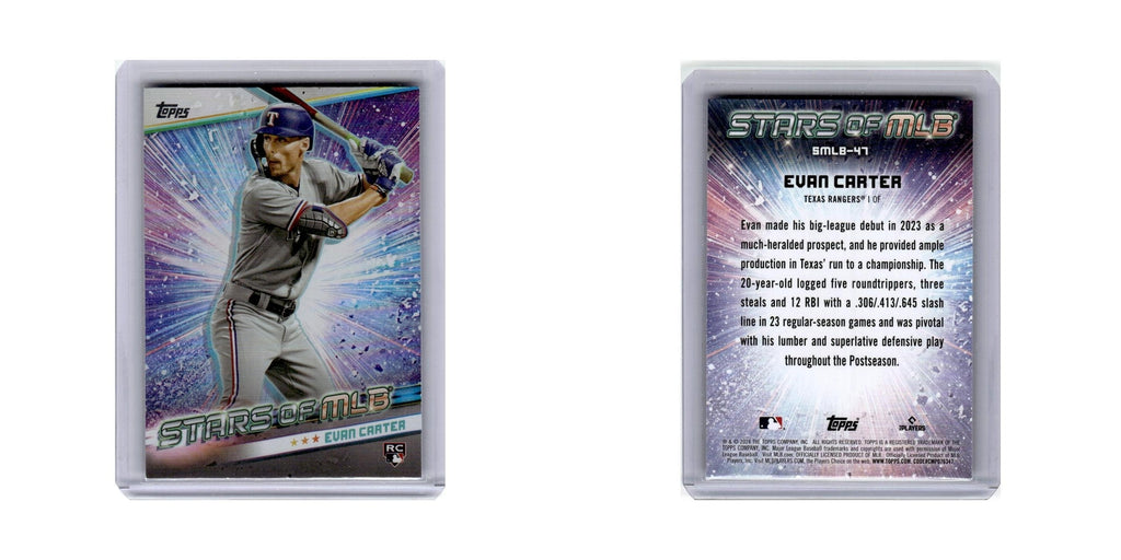 Evan Carter Rookie 2024 Topps Stars of MLB #SMLB-47 Baseball Card NM