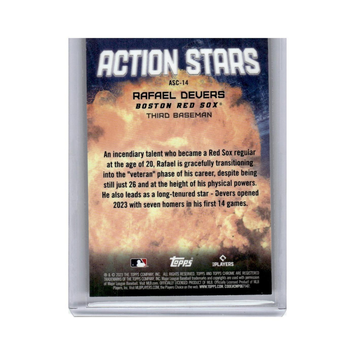 Rafael Devers 2023 Topps Chrome Action Stars #ASC-14 Baseball Card NM