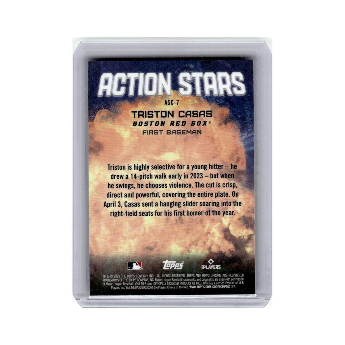 Triston Casas 2023 Topps Chrome Action Stars #ASC-7 Baseball Card NM