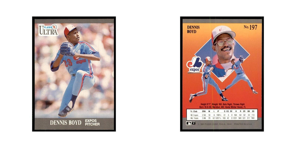 Dennis Boyd 1991 Fleer Ultra #197 Baseball Cards Baseball Card NM