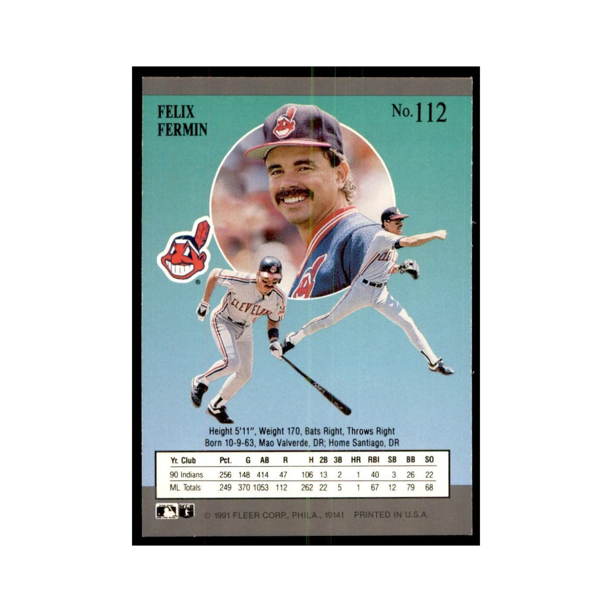 Felix Fermin 1991 Fleer Ultra #112 Baseball Cards Baseball Card NM