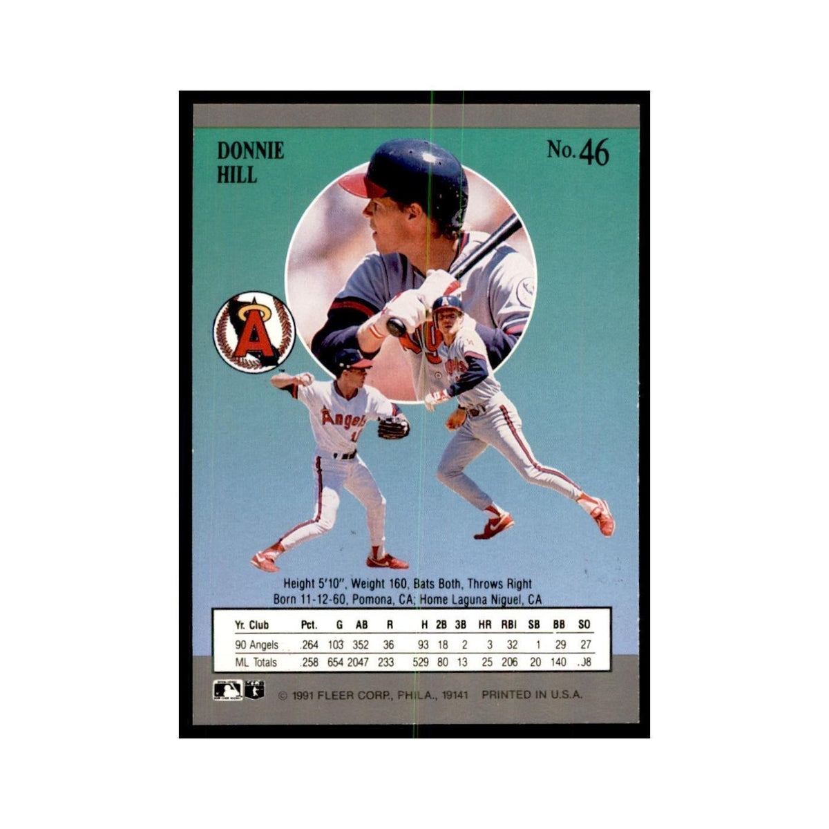 Donnie Hill 1991 Fleer Ultra #46 Baseball Cards Baseball Card NM