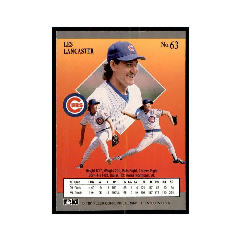 Les Lancaster 1991 Fleer Ultra #63 Baseball Cards Baseball Card NM