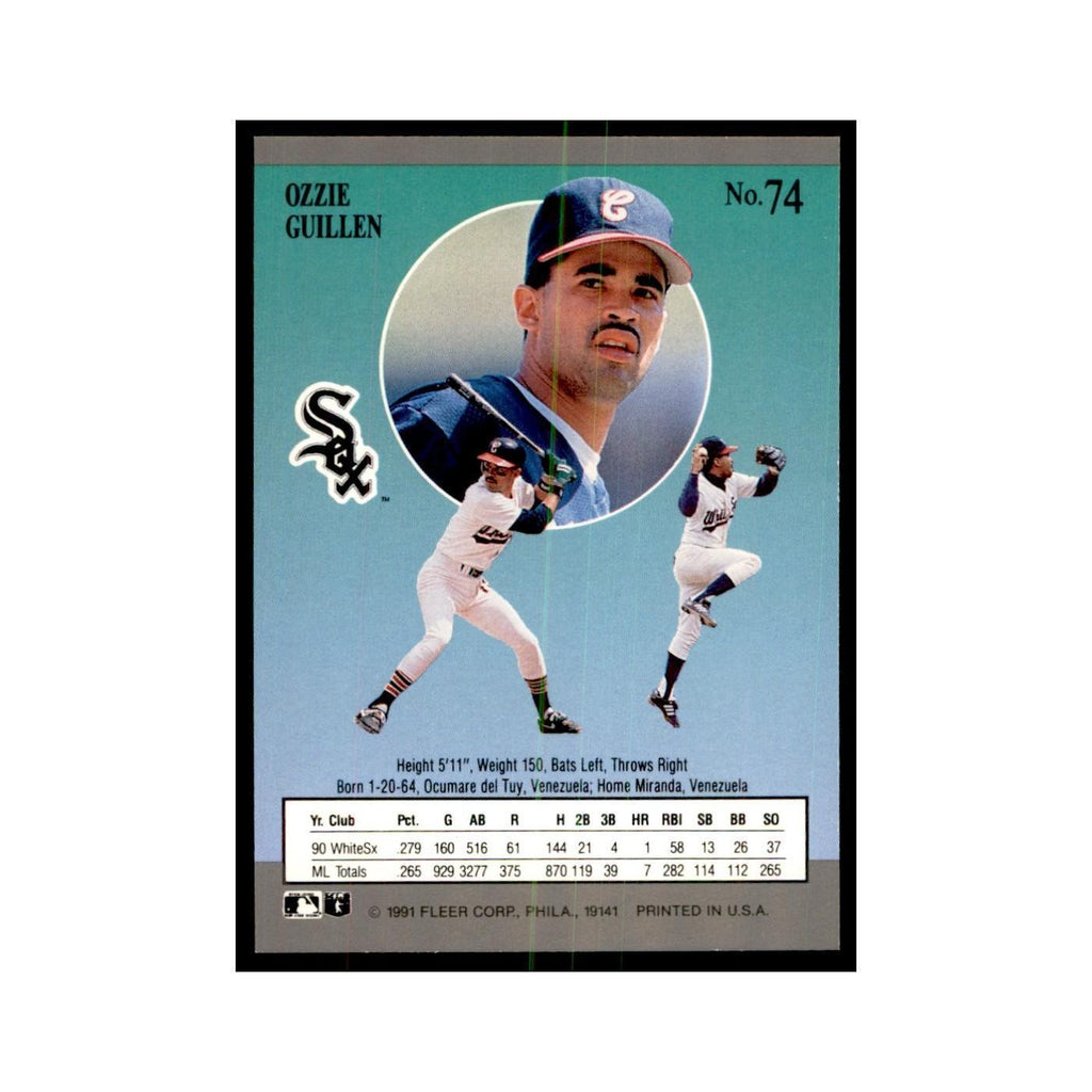 Ozzie Guillen 1991 Fleer Ultra #74 Baseball Cards Baseball Card NM