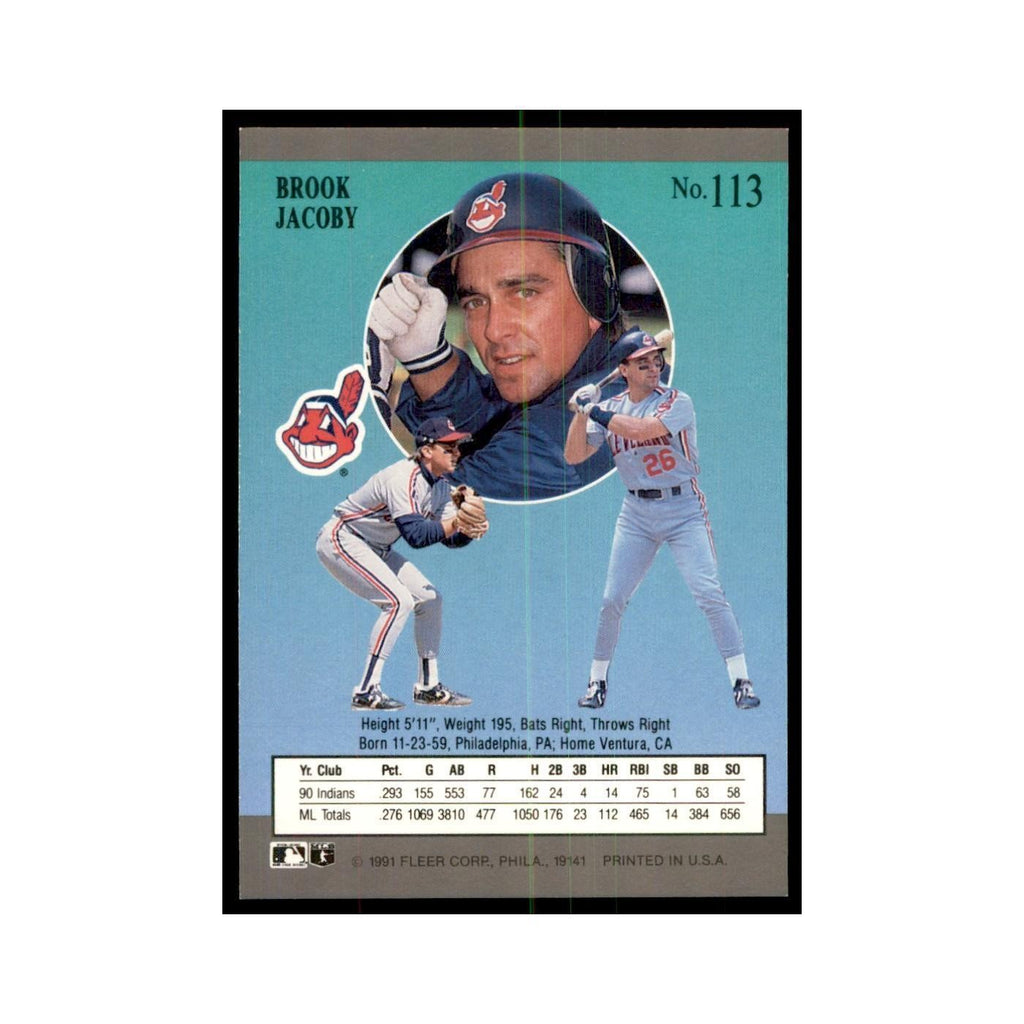 Brook Jacoby 1991 Fleer Ultra #113 Baseball Cards Baseball Card NM