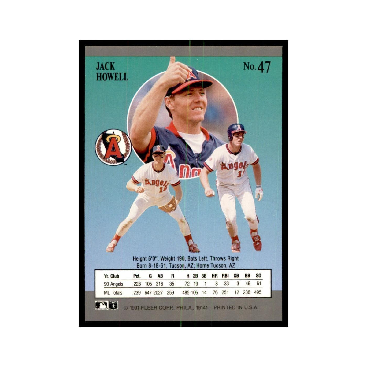 Jack Howell 1991 Fleer Ultra #47 Baseball Cards Baseball Card NM