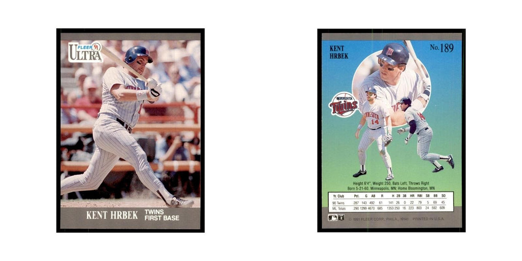 Kent Hrbek 1991 Fleer Ultra #189 Baseball Cards Baseball Card NM