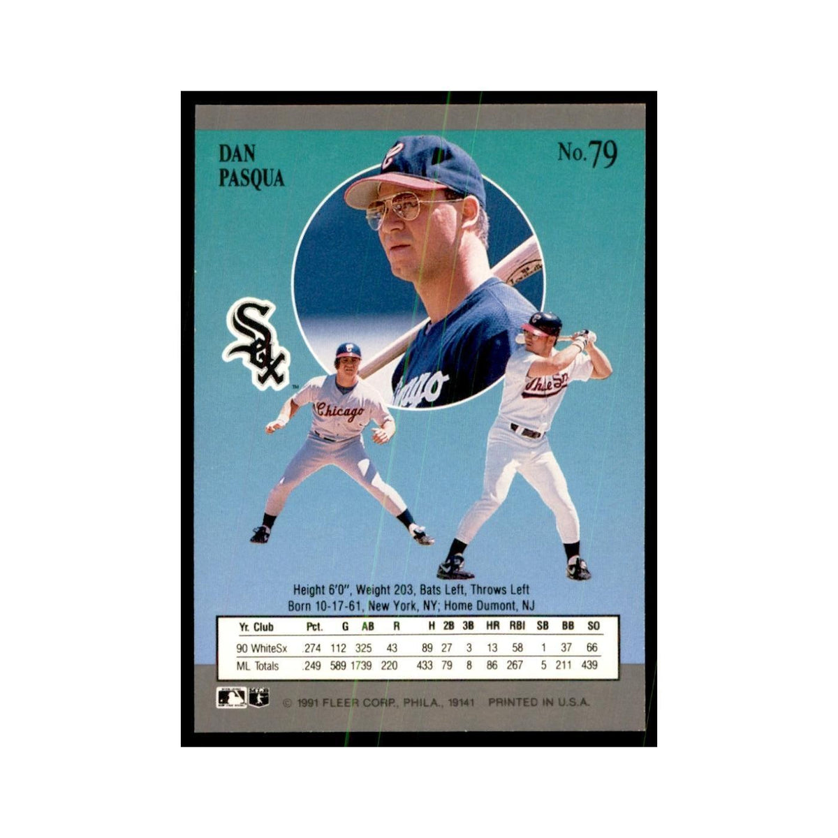 Dan Pasqua 1991 Fleer Ultra #79 Baseball Cards Baseball Card NM