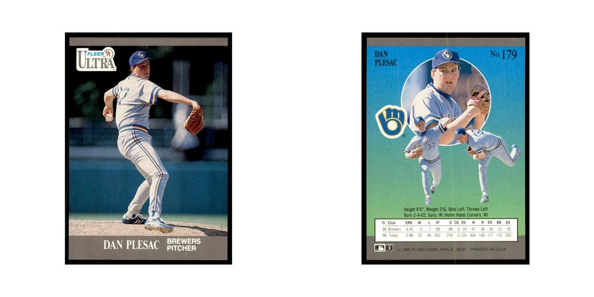 Dan Plesac 1991 Fleer Ultra #179 Baseball Cards Baseball Card NM