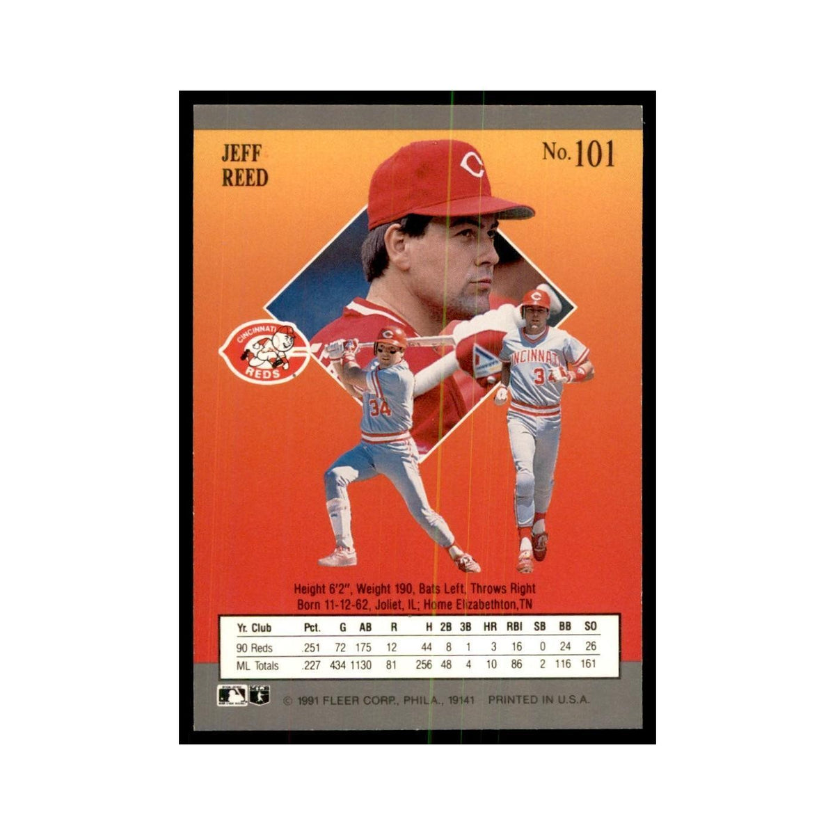 Jeff Reed 1991 Fleer Ultra #101 Baseball Cards Baseball Card NM