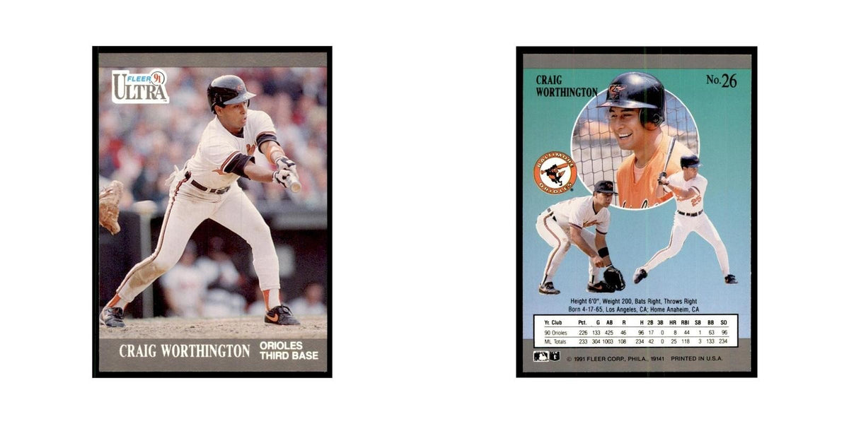 Craig Worthington 1991 Fleer Ultra #26 Baseball Cards Baseball Card NM