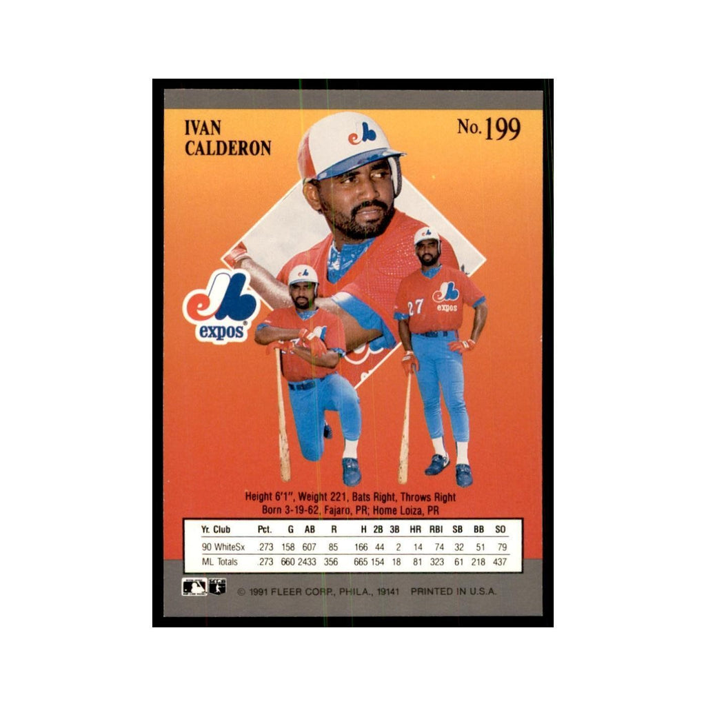 Ivan Calderon 1991 Fleer Ultra #199 Baseball Cards Baseball Card NM