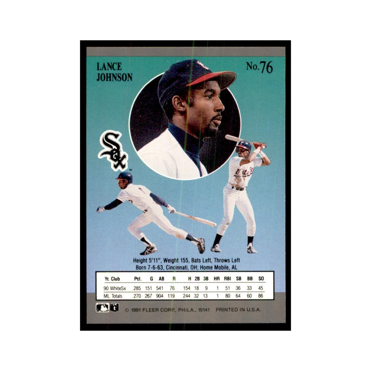 Lance Johnson 1991 Fleer Ultra #76 Baseball Cards Baseball Card NM