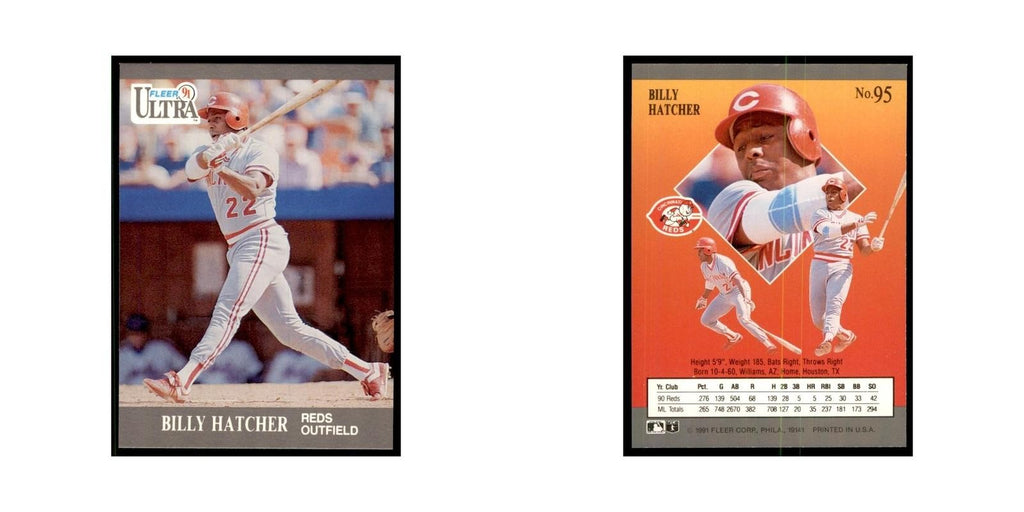 Billy Hatcher 1991 Fleer Ultra #95 Baseball Cards Baseball Card NM