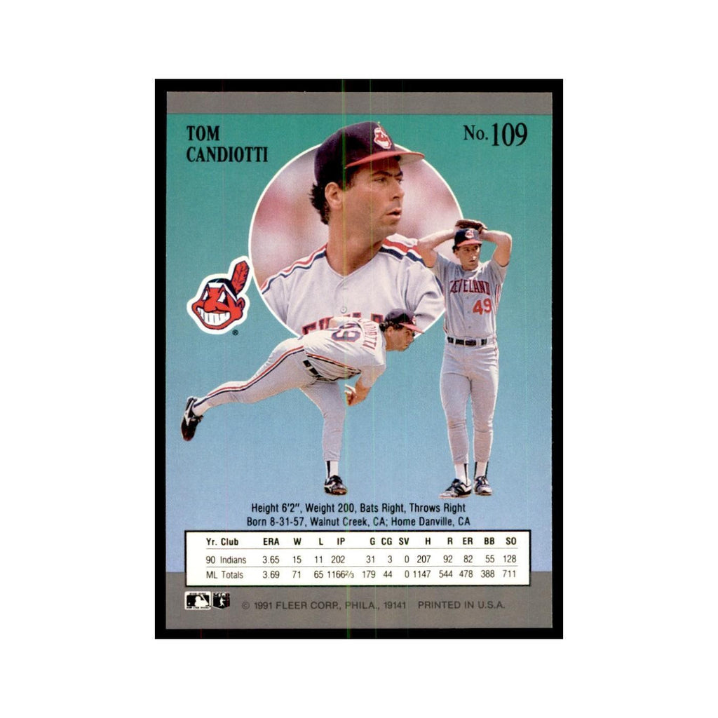 Tom Candiotti 1991 Fleer Ultra #109 Baseball Cards Baseball Card NM