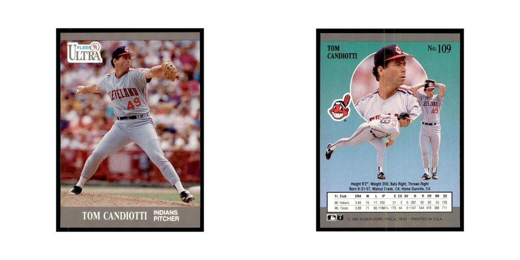 Tom Candiotti 1991 Fleer Ultra #109 Baseball Cards Baseball Card NM