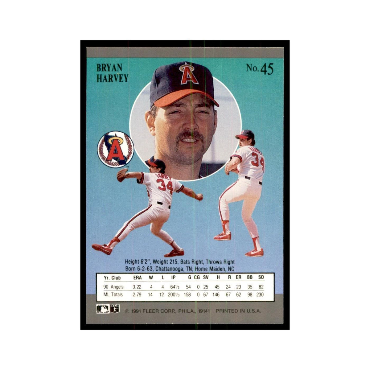 Bryan Harvey 1991 Fleer Ultra #45 Baseball Cards Baseball Card NM
