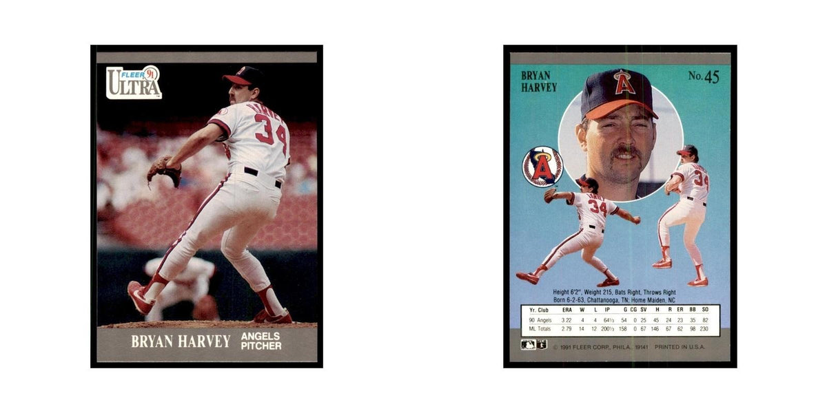 Bryan Harvey 1991 Fleer Ultra #45 Baseball Cards Baseball Card NM