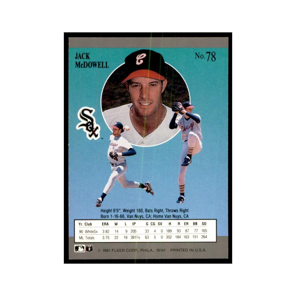 Jack McDowell 1991 Fleer Ultra #78 Baseball Cards Baseball Card NM