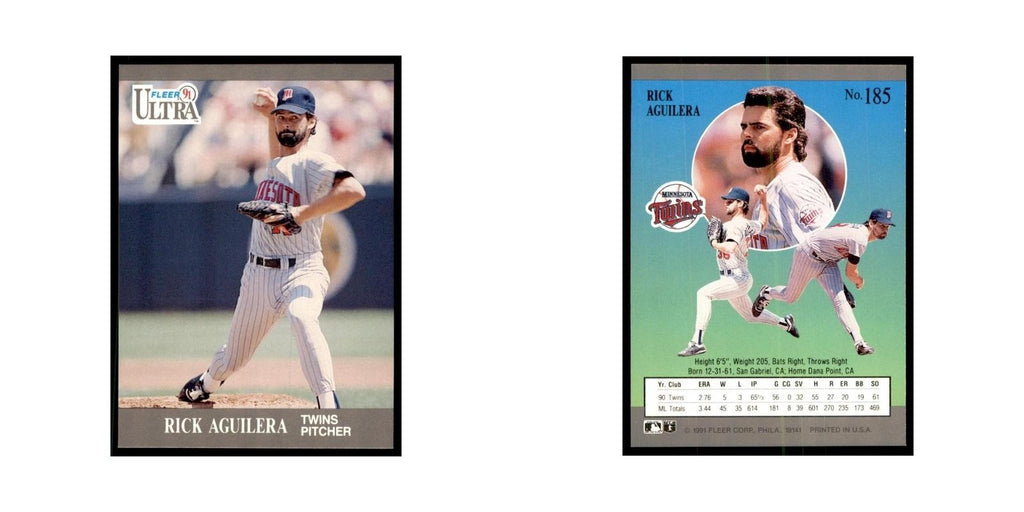 Rick Aguilera 1991 Fleer Ultra #185 Baseball Cards Baseball Card NM