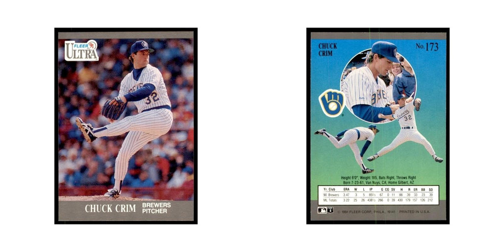 Chuck Crim 1991 Fleer Ultra #173 Baseball Cards Baseball Card NM