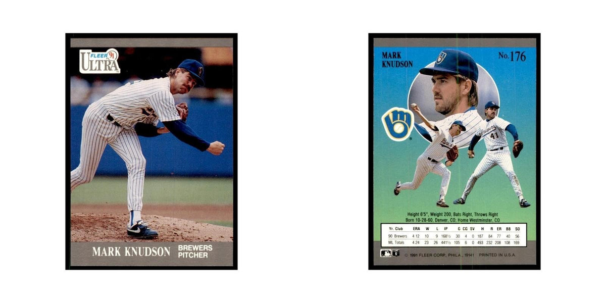 Mark Knudson 1991 Fleer Ultra #176 Baseball Cards Baseball Card NM
