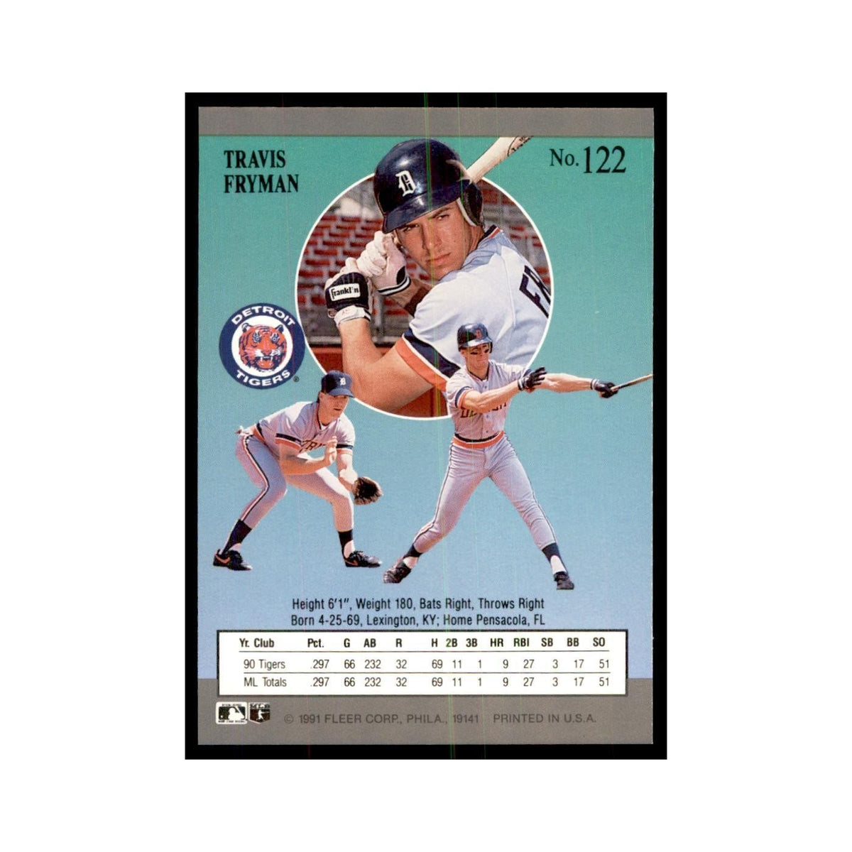 Travis Fryman 1991 Fleer Ultra #122 Baseball Cards Baseball Card NM