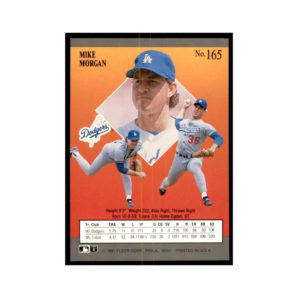 Mike Morgan 1991 Fleer Ultra #165 Baseball Cards Baseball Card NM