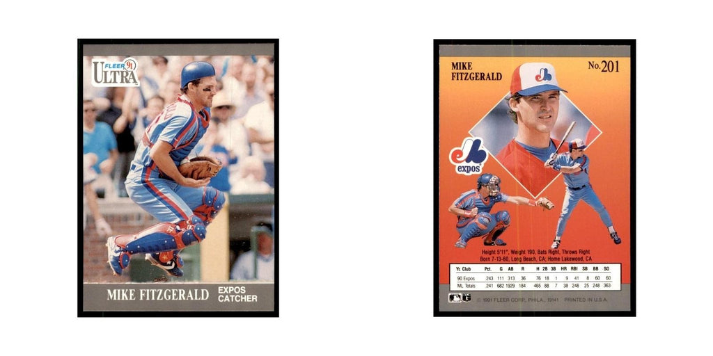 Mike Fitzgerald 1991 Fleer Ultra #201 Baseball Cards Baseball Card NM