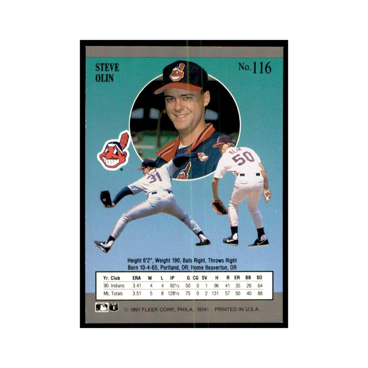 Steve Olin 1991 Fleer Ultra #116 Baseball Cards Baseball Card NM