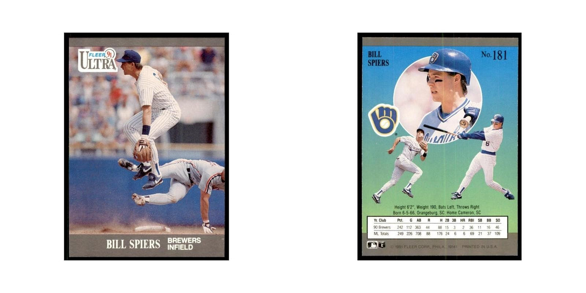 Bill Spiers 1991 Fleer Ultra #181 Baseball Cards Baseball Card NM