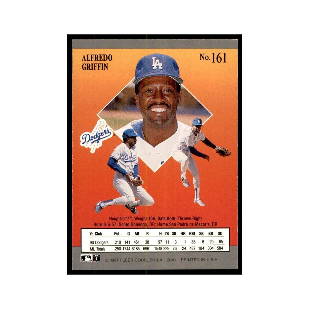 Alfredo Griffin 1991 Fleer Ultra #161 Baseball Cards Baseball Card NM
