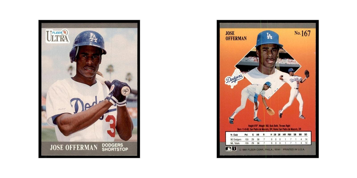 Jose Offerman 1991 Fleer Ultra #167 Baseball Cards Baseball Card NM